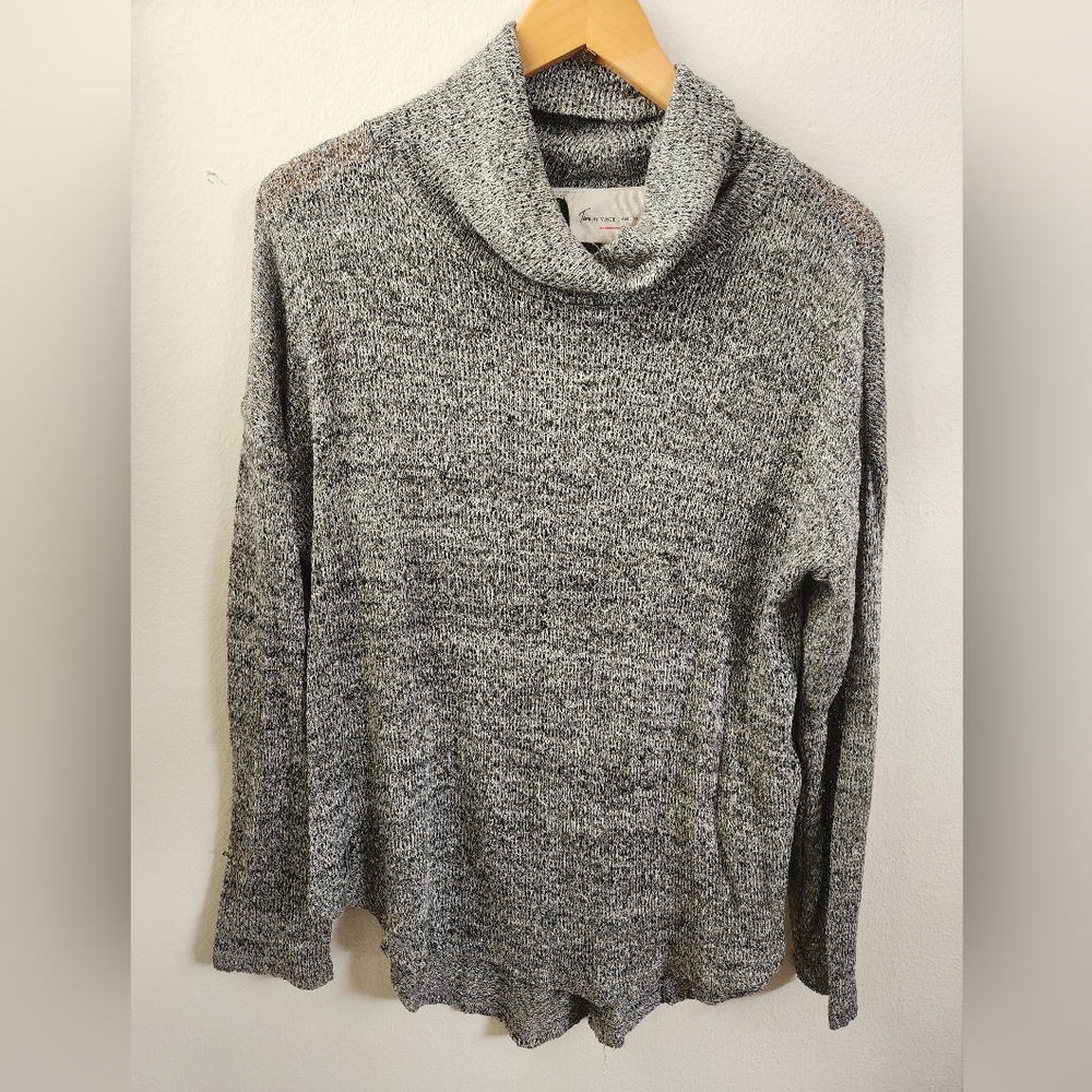 Two by‎ Vince Camuto Heather Gray Metallic Women's Knit Cowl Neck Sweater Large